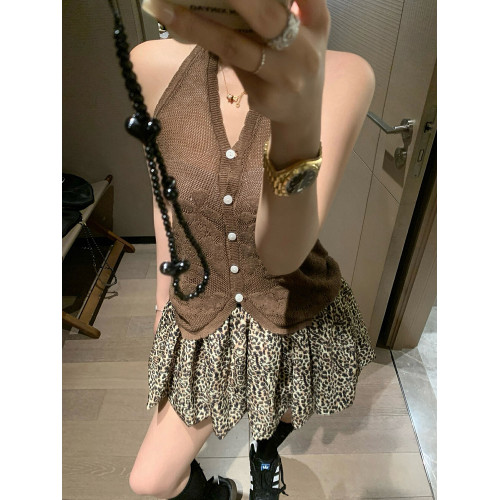 潮流韓系半裙女夏花苞裙小個子蓬蓬裙高腰豹紋a字裙辣妹短裙時尚
