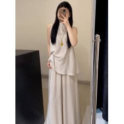 新中式國風無袖背心襯衫女夏季2025新款小個子清冷感禪意套裝裙褲
