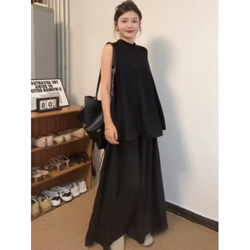新中式國風無袖背心襯衫女夏季2025新款小個子清冷感禪意套裝裙褲