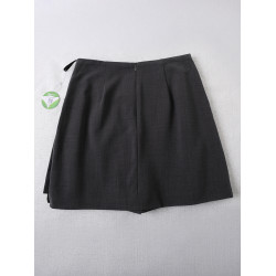 重磅牛貨！重工設計感裙褲~莫代爾羊毛拉鍊短裙女夏季高腰A字半裙