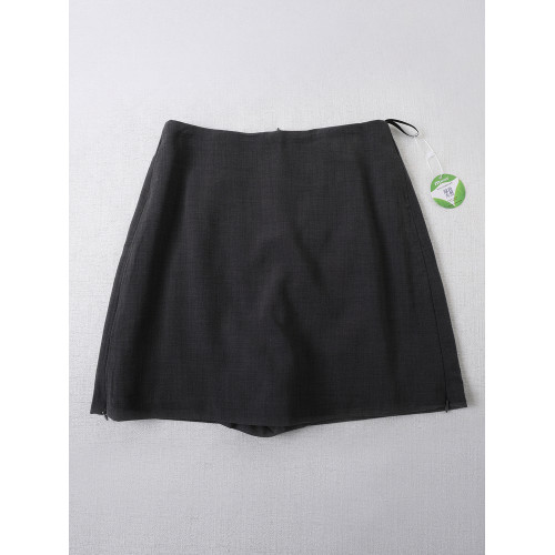 重磅牛貨！重工設計感裙褲~莫代爾羊毛拉鍊短裙女夏季高腰A字半裙