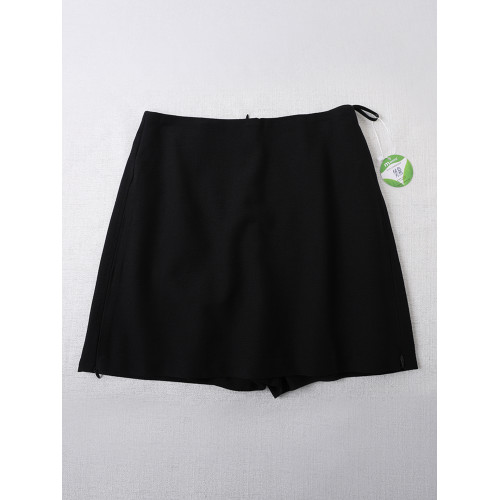 重磅牛貨！重工設計感裙褲~莫代爾羊毛拉鍊短裙女夏季高腰A字半裙