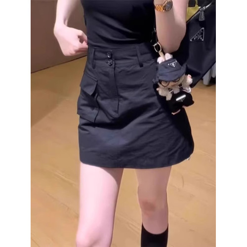 大碼工裝半身短裙女夏薄款高腰顯瘦設計感防走光寬松包臀a字裙褲