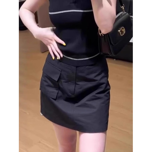 大碼工裝半身短裙女夏薄款高腰顯瘦設計感防走光寬松包臀a字裙褲