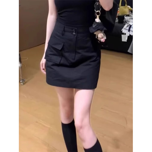 大碼工裝半身短裙女夏薄款高腰顯瘦設計感防走光寬松包臀a字裙褲