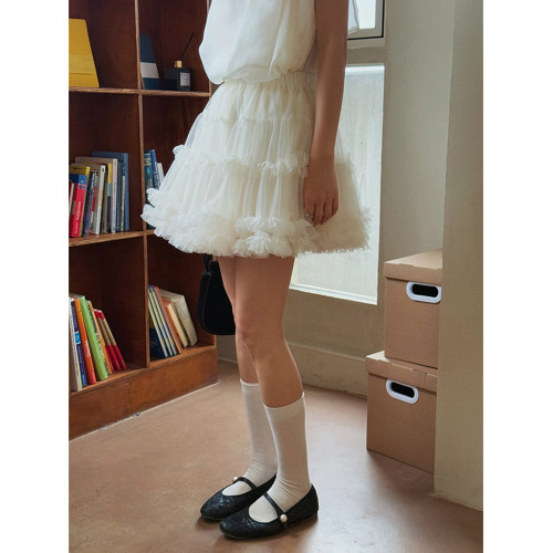 是大魚餅呀 網紗松緊高腰顯瘦A字蓬蓬裙女2025夏韓版百搭氣質短裙