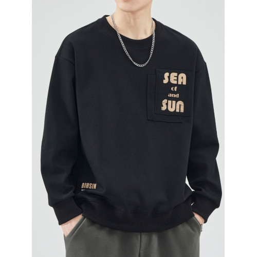 圓領衛衣男士秋冬季潮牌寬鬆打底衫男生長袖T恤上衣休閒外套