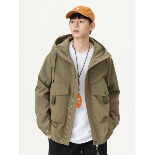 工裝夾克男士秋冬款潮牌休閒寬鬆連帽戶外防風非沖鋒衣外套