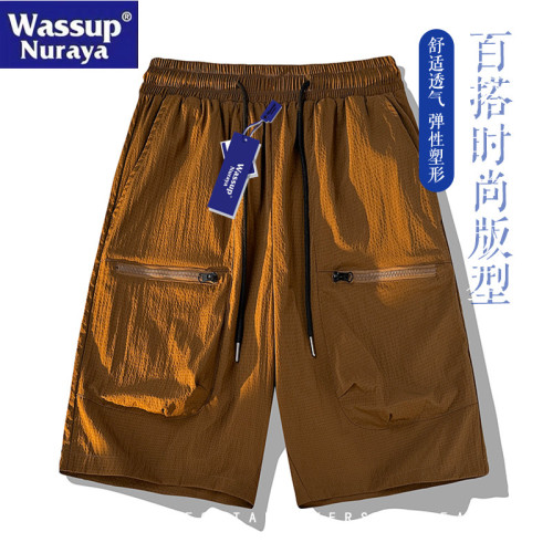 WASSUP Nuraya潮牌冰絲短褲男多口袋青年戶外運動休閒沙灘五分褲