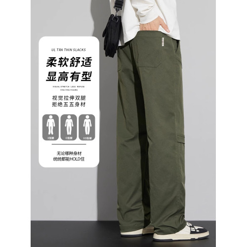 工裝褲男士2025秋季新款直筒寬鬆濶腿潮牌秋冬傘兵休閒長褲子春秋