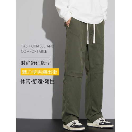 工裝褲男士2025秋季新款直筒寬鬆濶腿潮牌秋冬傘兵休閒長褲子春秋