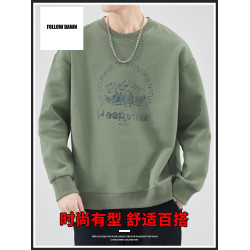 圓領衛衣春秋季新款男士寬松長袖衫潮流牌百搭ins印花上