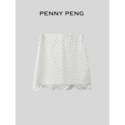 PENNYPENG 波爾卡舞曲 日常復古波點百搭短裙夏季 DG04231