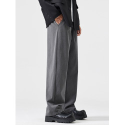 高級品質垂感休閒褲男士寬鬆直筒2025春秋新款潮牌輕奢西裝長褲子