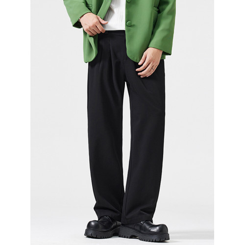 高級品質垂感休閒褲男士寬鬆直筒2025春秋新款潮牌輕奢西裝長褲子