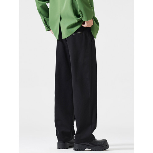 高級品質垂感休閒褲男士寬鬆直筒2025春秋新款潮牌輕奢西裝長褲子