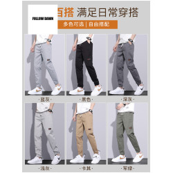 休閒褲男寬松百搭潮牌男褲2025新款韓版潮流工裝束腳長褲
