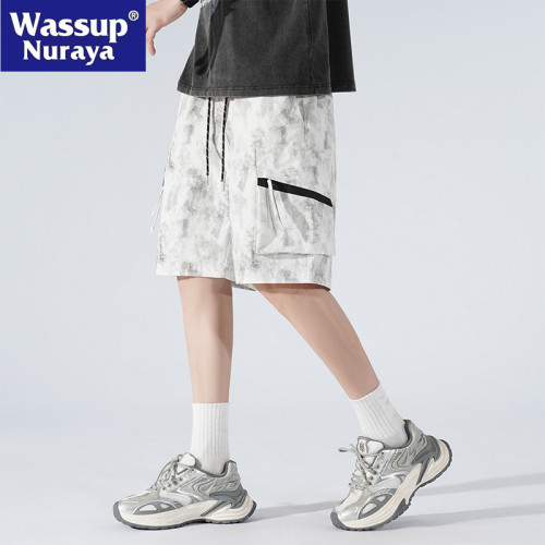 WASSUP NURAYA工裝短褲男夏季2025新款寬松沙灘五分褲青年直筒褲