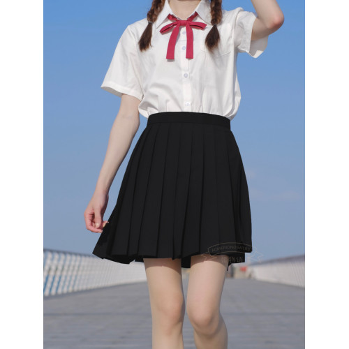 姬物語JK黑色半身女裙灰色百褶裙短裙大碼紺色jk裙狗短畢業長裙子