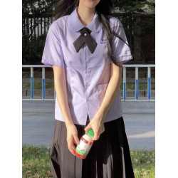 夏季畢業班服女泰式校服jk襯衫短袖學院風白襯衣學生製服套裝泰國