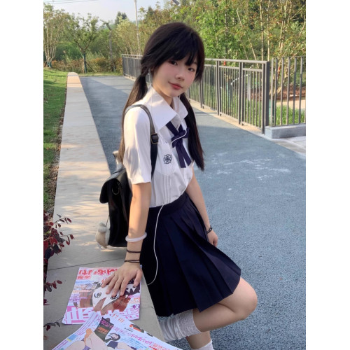 夏日和風鈴 禾玲中 基礎款風琴褶原創JK製服短袖襯衫日系學院風