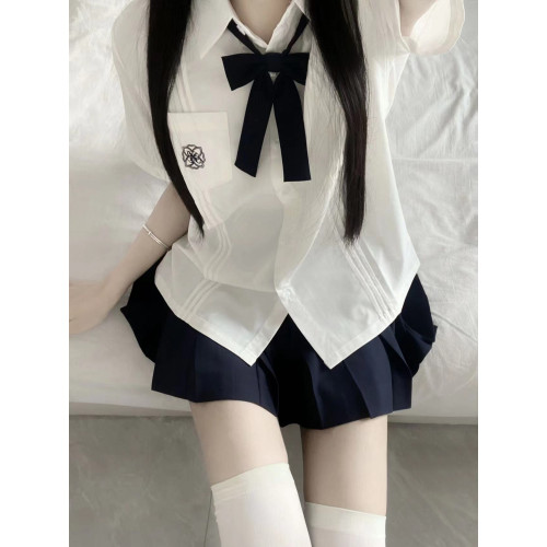 夏日和風鈴 禾玲中 基礎款風琴褶原創JK製服短袖襯衫日系學院風