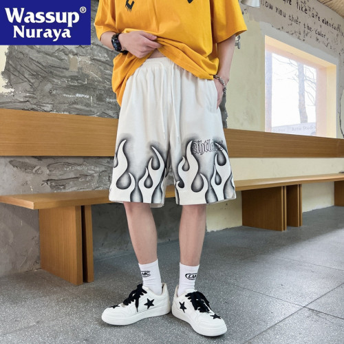 WASSUP NURAYA美式潮牌短褲男夏季寬鬆五分褲休閒跑步籃球運動褲