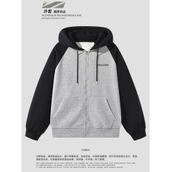 WASSUP Nuraya潮牌開衫衛衣百搭學生外套男春秋美式寬松連帽上衣