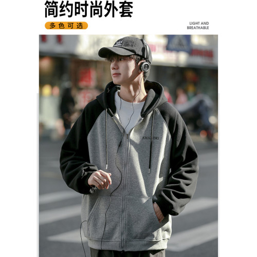 WASSUP Nuraya潮牌開衫衛衣百搭學生外套男春秋美式寬松連帽上衣 WASSUP Nuraya潮牌開衫衛衣百搭學生外套男春秋美式寬松連帽上衣