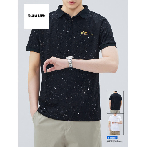 短袖滿天星polo衫男夏季冰絲速乾彈力2025新款商務翻領半
