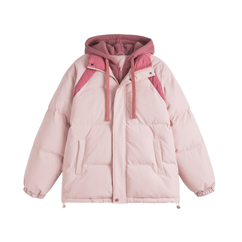 WASSUP Nuraya潮牌假兩件連帽棉衣男款冬季寬鬆休閒保暖棉襖外套