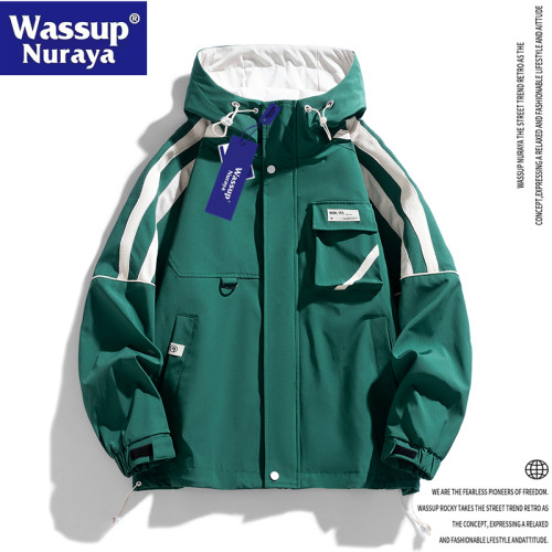 WASSUP Nuraya潮牌2024年春秋新款美式休閒夾克男士戶外休閒外套