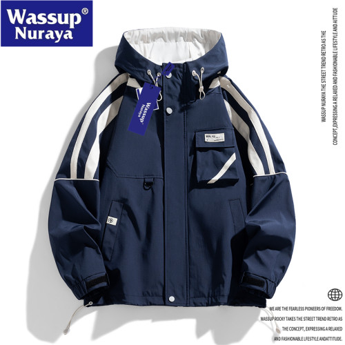 WASSUP Nuraya潮牌2024年春秋新款美式休閒夾克男士戶外休閒外套