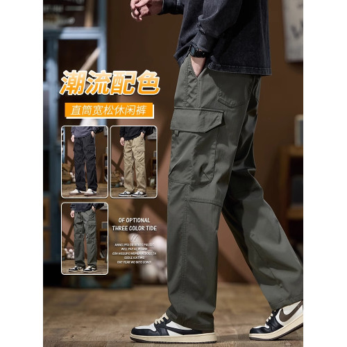 啄木鳥夏季薄款2025新款工裝褲男士休閒褲子寬松直筒運動沖鋒褲K