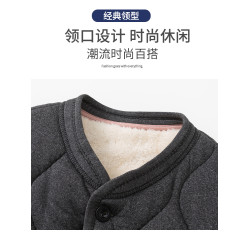 啄木鳥冬季男士新款羊駝絨棉服中老年保暖外套爸爸裝內膽小棉襖C