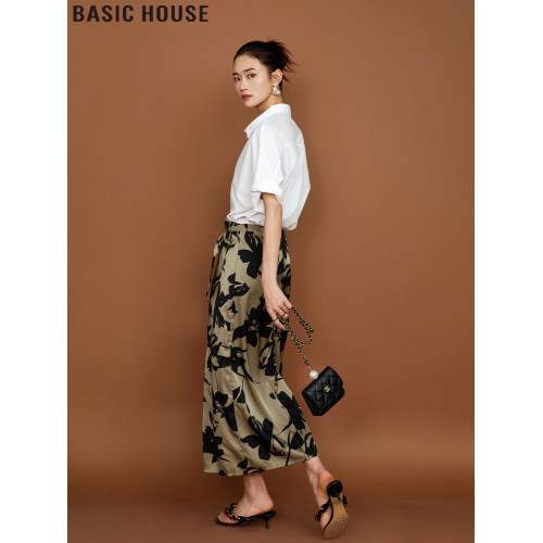 Basic House/百家好白色翻領寬松短袖襯衫通勤職業襯衣女2025夏季