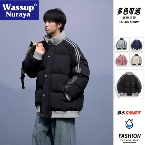 WASSUP NURAYA立領棉衣男冬季新款美式休閒百搭保暖加厚情侶棉襖