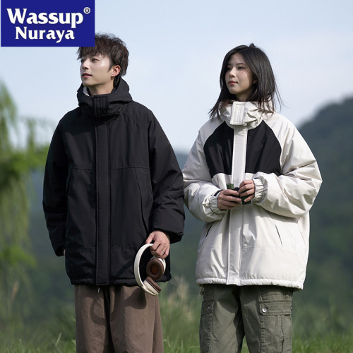 WASSUP NURAYA情侶沖鋒羽絨服男女冬季防風保暖戶外登山青年外套