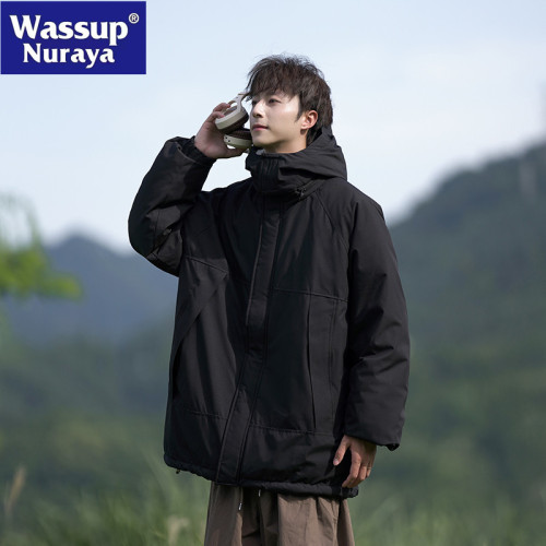 WASSUP NURAYA情侶沖鋒羽絨服男女冬季防風保暖戶外登山青年外套