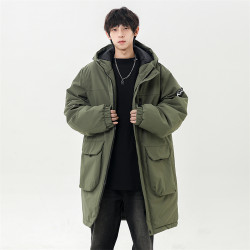 WASSUP NURAYA棉服男冬季加厚服戶外中長款連帽棉衣棉襖情侶外套
