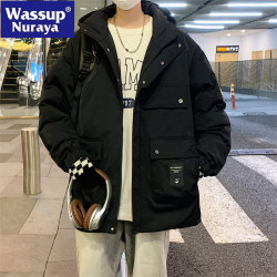 WASSUP NURAYA男士冬季羽絨棉服2024新款棉衣男連帽加厚保暖外套
