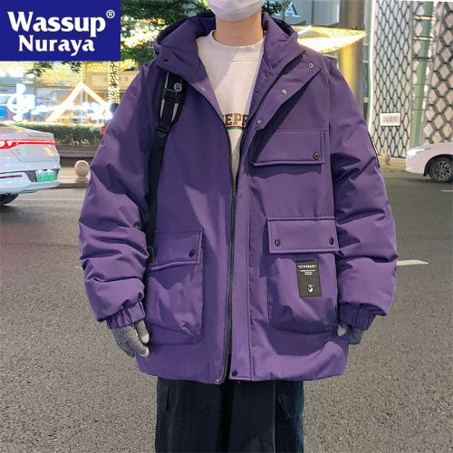 WASSUP NURAYA男士冬季羽絨棉服2024新款棉衣男連帽加厚保暖外套