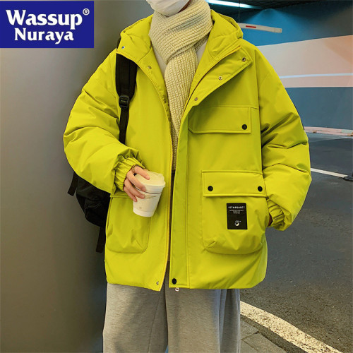 WASSUP NURAYA男士冬季羽絨棉服2024新款棉衣男連帽加厚保暖外套