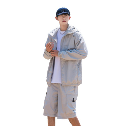 WASSUP NURAYA冰絲防曬衣套裝男休閒運動夏季搭配帥氣短褲兩件套