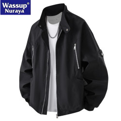 WASSUP Nuraya潮牌夾克男拉鍊寬松時尚棒球服工裝飛行員青年外套