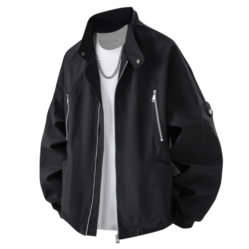 WASSUP Nuraya潮牌夾克男拉鍊寬松時尚棒球服工裝飛行員青年外套
