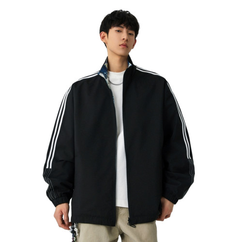 WASSUP NURAYA春秋雙面穿外套男青少年寬松休閒百搭立領防風夾克
