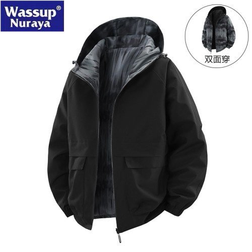 WASSUP Nuraya潮牌雙面穿工裝外套男春秋2025新款休閒沖鋒衣夾克