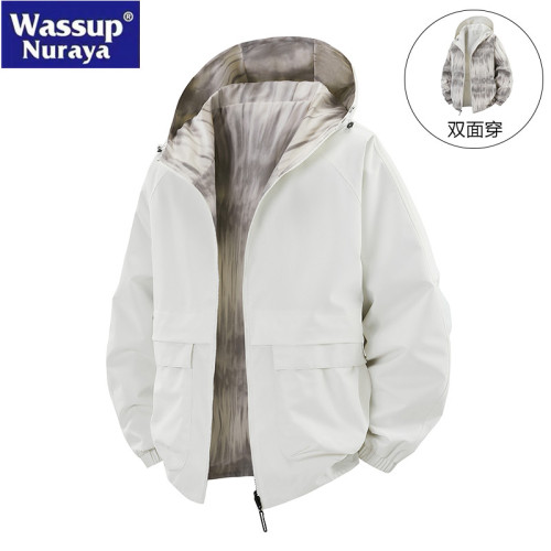 WASSUP Nuraya潮牌雙面穿工裝外套男春秋2025新款休閒沖鋒衣夾克