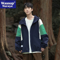 WASSUP NURAYA沖鋒衣外套男2025新款春秋青年帥氣青少年情侶夾克